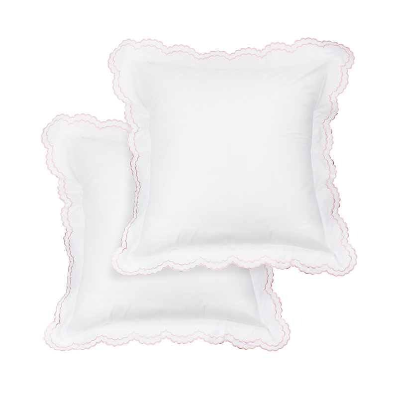 Berrada Double Scalloped 100% Cotton Sham, Ross