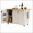 51 Inch Fluted Kitchen Island With Drop Leaf, Farmhouse Accent On Wheels, Internal Storage Rack, And Towel Bar For Versatile Use-982715303
