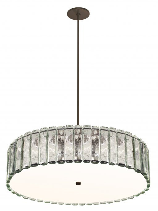 Xylo Dimmable Drum Chandelier, Red