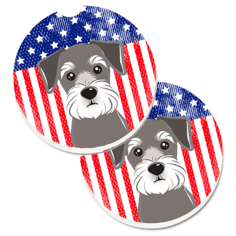 Sous-verre american flag, Schnauzer