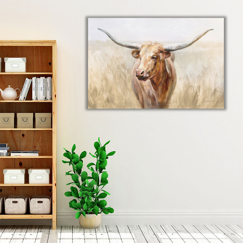 «Big Sky Longhorn», reproduction d'art sur toile, H 24 po x l 36 po