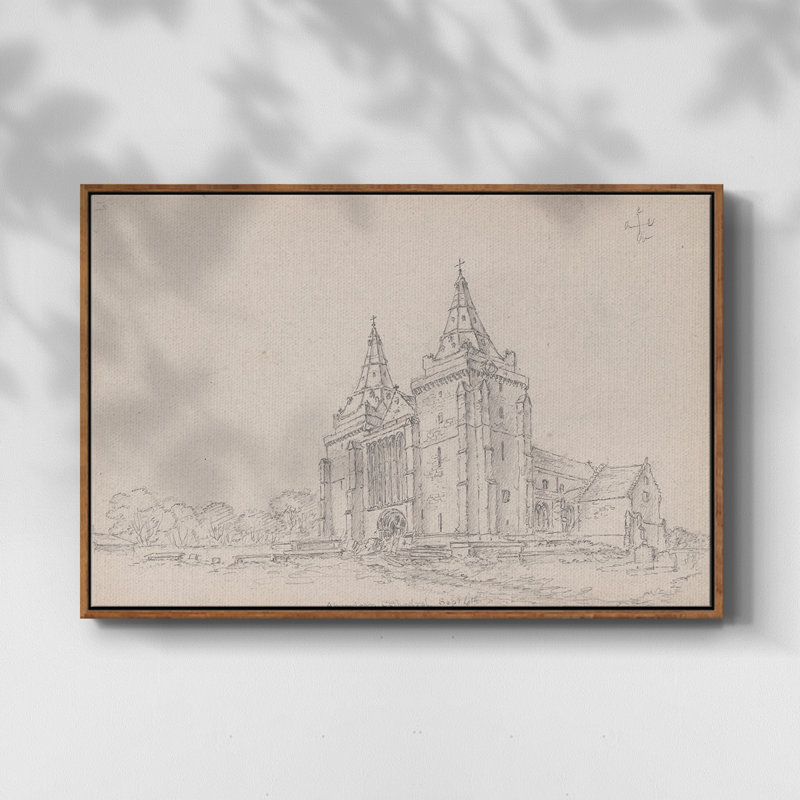 Croquis rétro-XXX III, Toile encadrée noyer flottant, H 27 po x l 41 po
