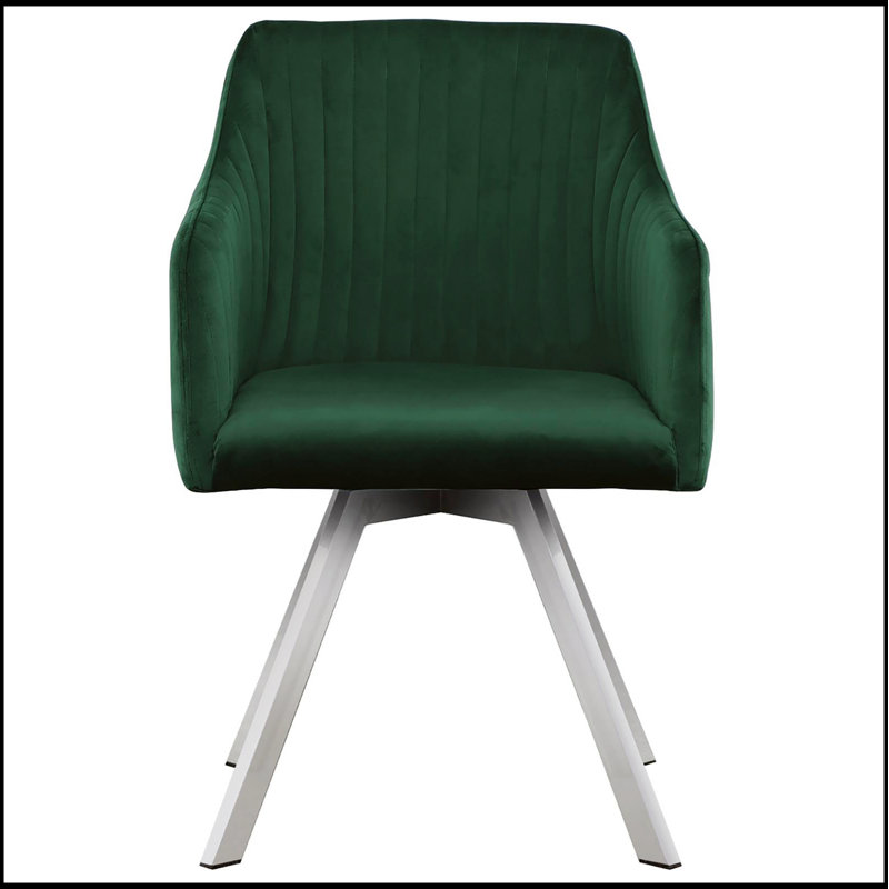 Fauteuil pivotant vert avec accoudoirs inclinés avec siège baquet confortable