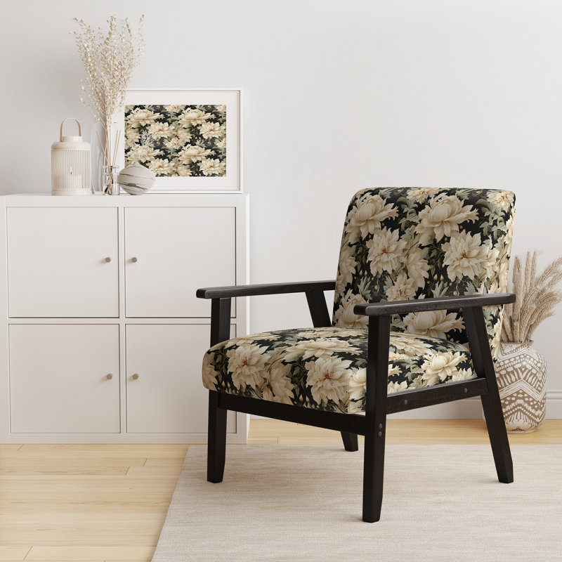 Chaise d'appoint florale Cobalt, Motif victorien floral rococo éthéré XXVIII