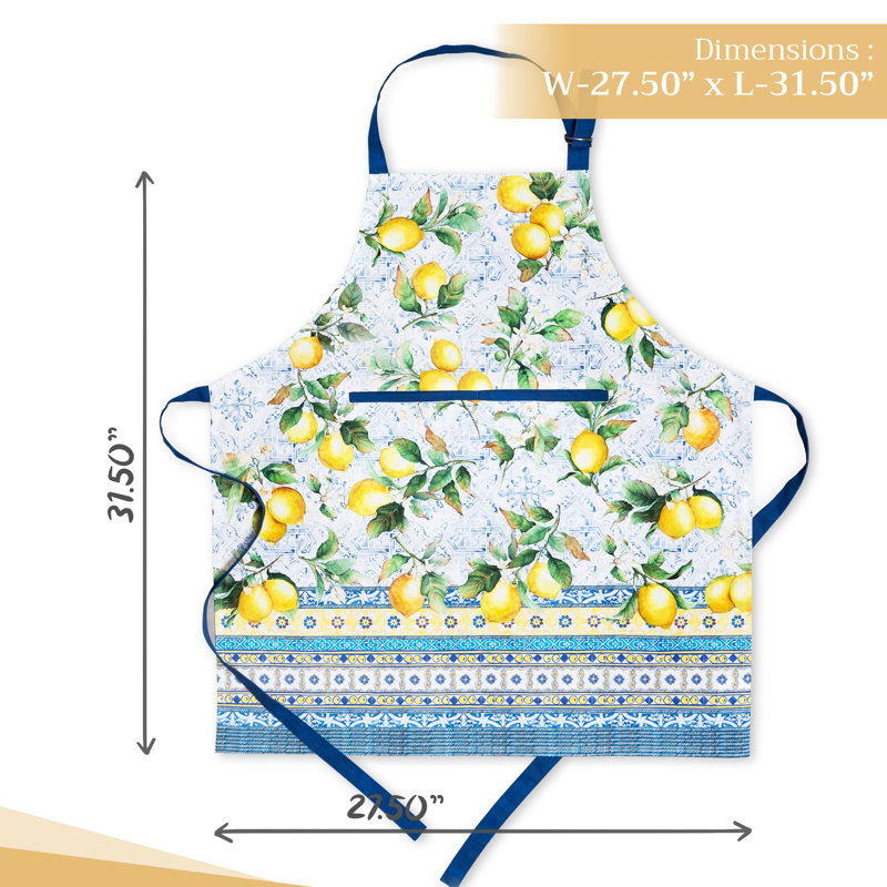Tablier 100 % coton Maison d'Hermine Agrumes - 27,5 po x 31,5 po
