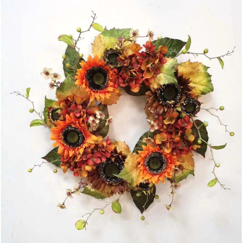Couronne d'hortensia en terre cuite 24 po