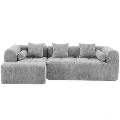 Modular Sectional Sofa With Deep Seating, Full-Compressed Foam, And Two Side Pockets For Versatile Living Room Arrangements