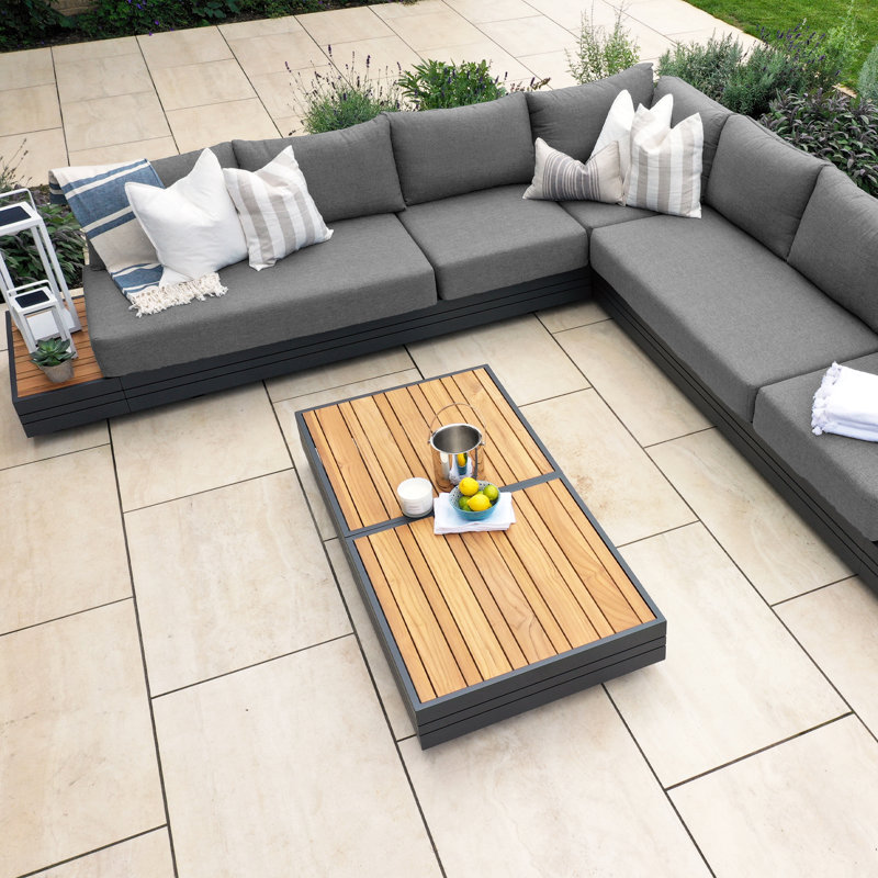 Parker Luxury Large Outdoor Corner Group Set in Grey