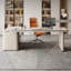 Bureau blanc / blanc + beige pierre rectangulaire + bois manufacturé avec 3 tiroirs-1461635366-1461635364
