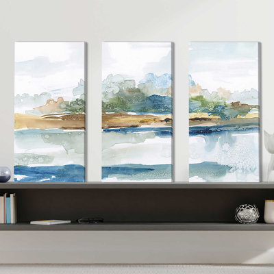 " Blue Solace " 3 - Pieces Painting Print