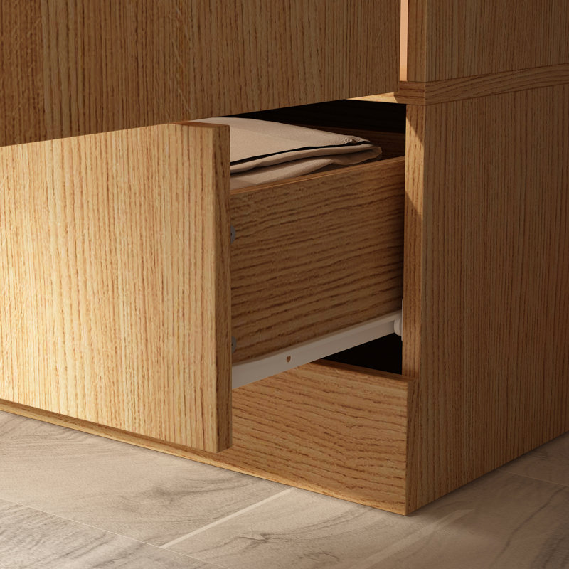 126” Wide Multi-Door Combo Wardrobe With 4 Drawers