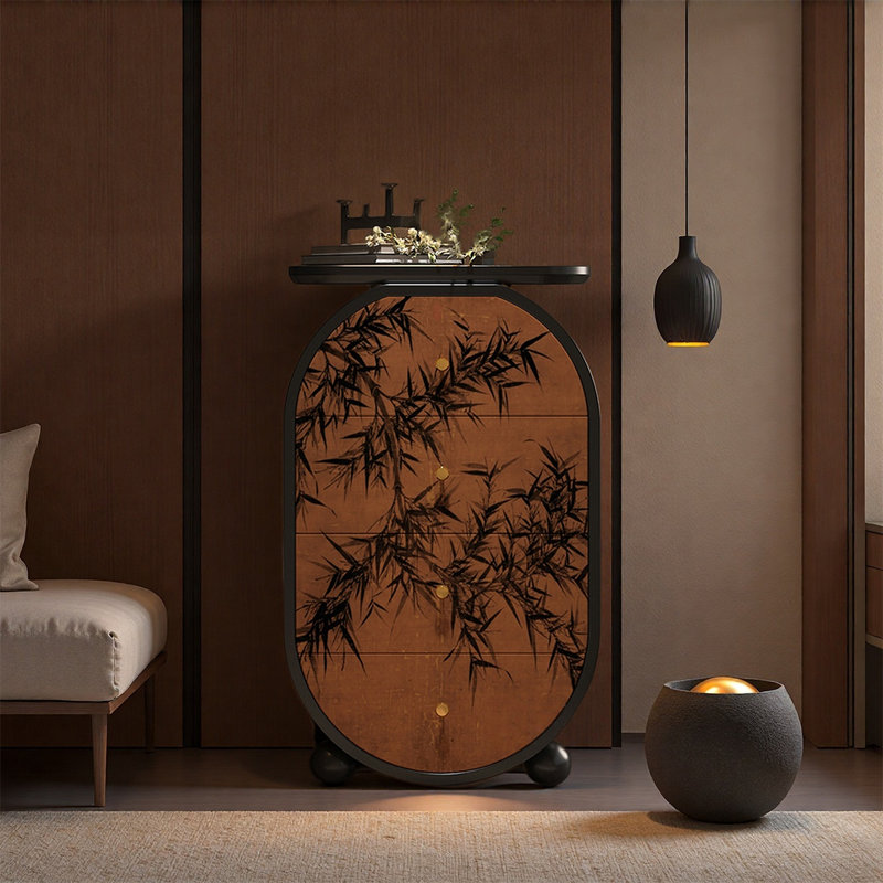 Armoire spacieuse en pin avec quatre tiroirs, Noir