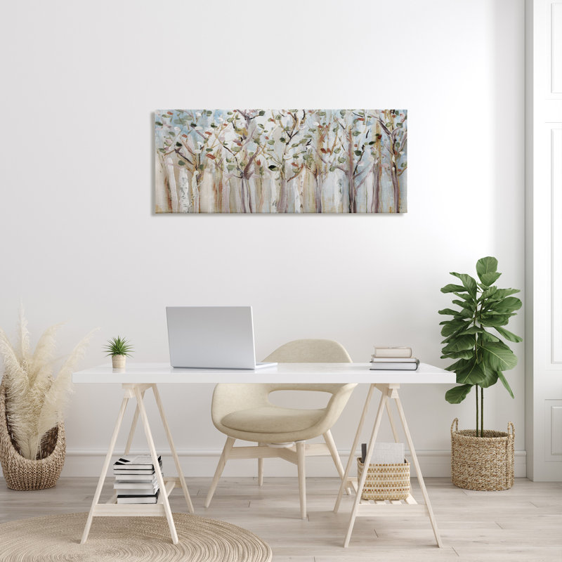 Bare Branch Trees Birch Forest Fall Twigs Abstract Painting Oversized Stretched Canvas Wall Art By Susan Jill, 48" H x 20" W