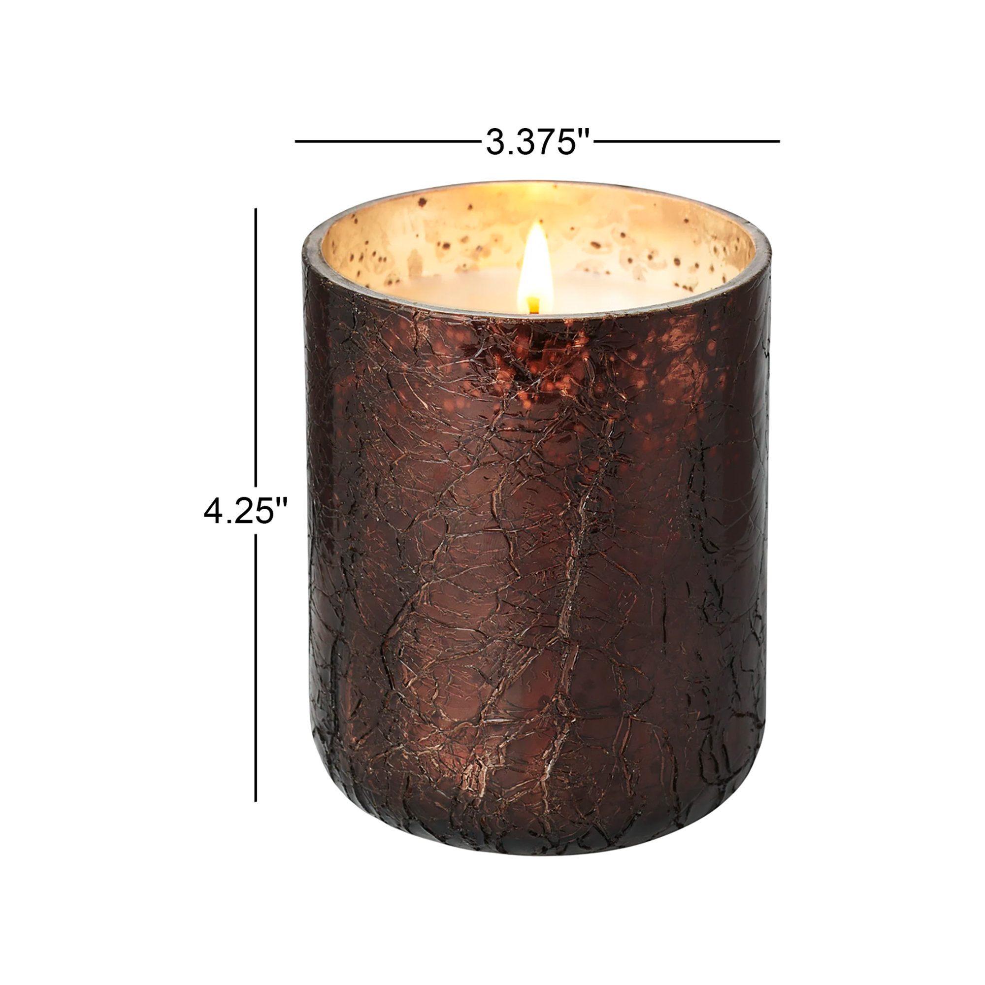  Noble Holiday Midnight Pumpkin Small Crackle Glass Candle