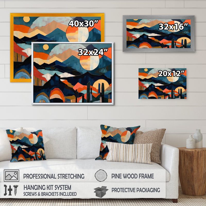 Mid Century Perspectives III - impression, H 12 po x l 20 po x P 1 po, Cadre doré simple
