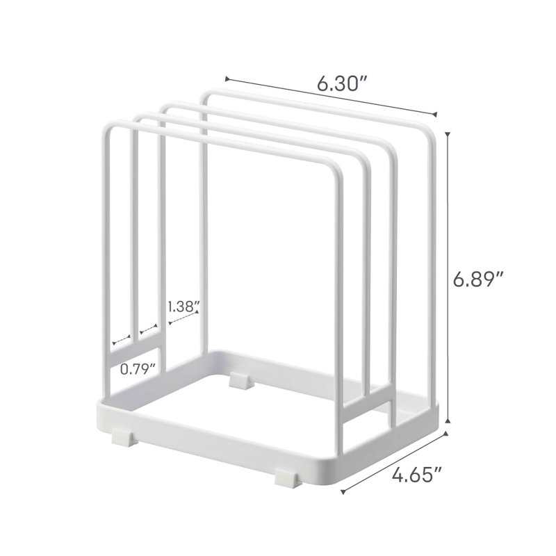White Steel Kitchen Cutting Board Holder