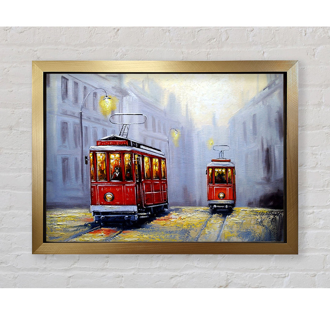 Tram City Nights - Einzelne Bilderrahmen Kunstdrucke