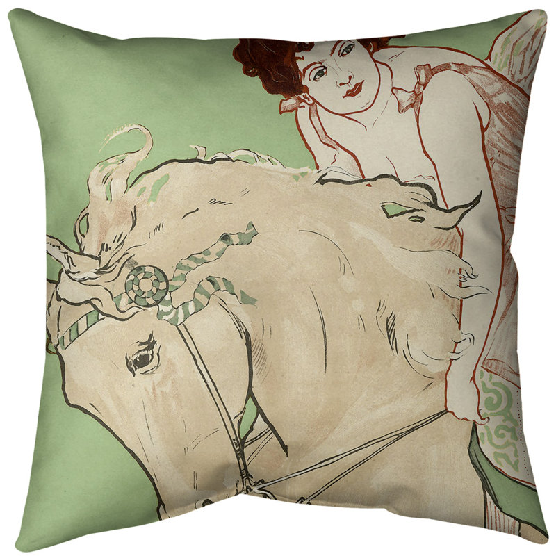 Alira Michaels Reversible Pillow Cover, Green, Faux Linen