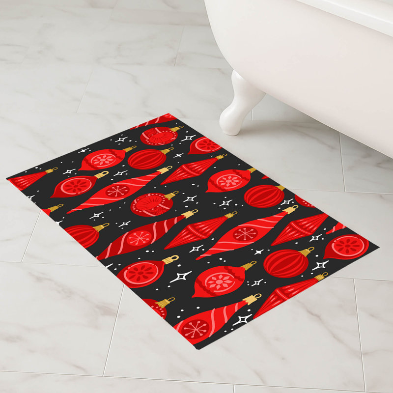 Tapis de bain Ornaments Holiday, Gris anthracite, Simple - L 24 po x l 17 po