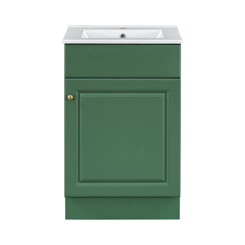Meuble-lavabo de 20 po avec lavabo, Vert