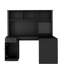 Bureau en L avec chargeur, bureau d'ordinateur avec tiroirs, bibliothèque, bureau d'angle moderne, bureau à domicile, bureau d'écriture en L, bureau d'ordinateur en fibre de carbone avec rangement, noir
