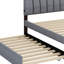 Lit plateforme tapissier avec lit gigogne-441221876