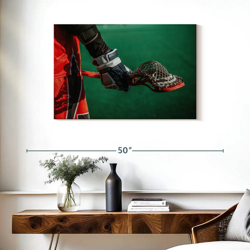 Joueur de lacrosse Sireci, H 24 po x l 36 po