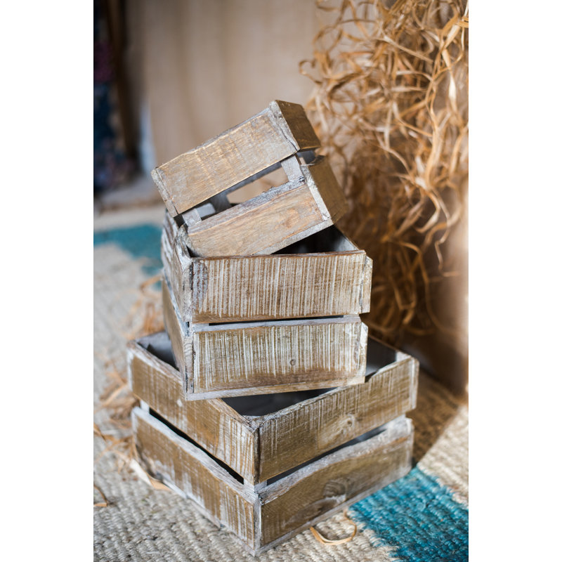Caisse en bois massif Cube, H 5,5 po x l 8,3 po x P 8,3 po