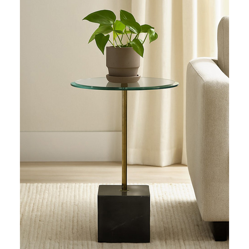Zyron Glass Top End Table