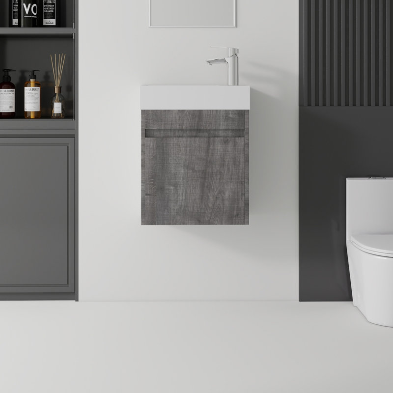 Ensemble de meuble-lavabo flottant, Gris
