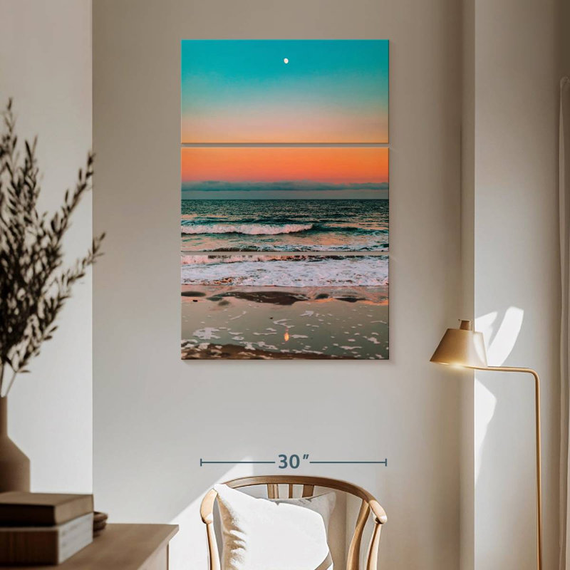 Gillard Sunset Ocean Waves, H 65 po x l 42 po