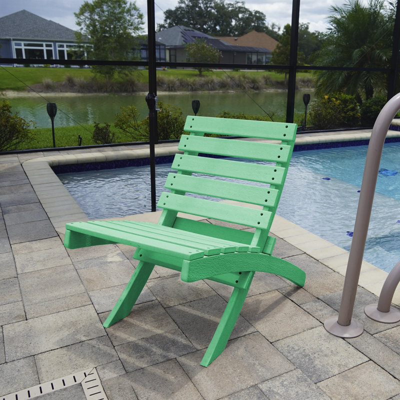 Grandcourt Fully Assembled All-Weather Recycled HDPE Outdoor Folding Patio Chair, Green
