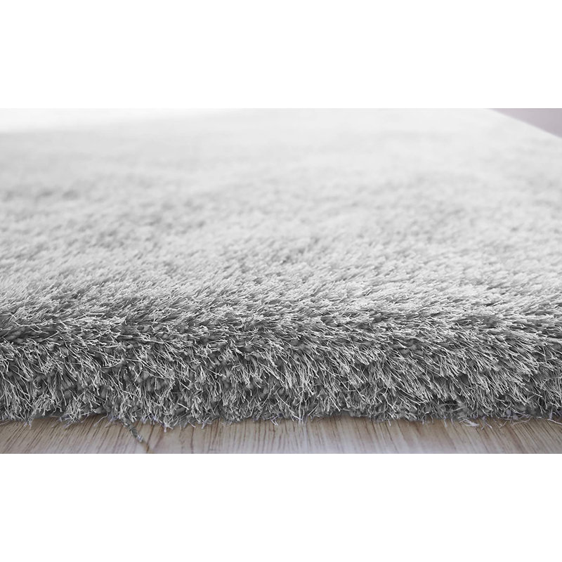 Tapis argenté à poils longs Corbally, Rectangle 3 pi x 5 pi