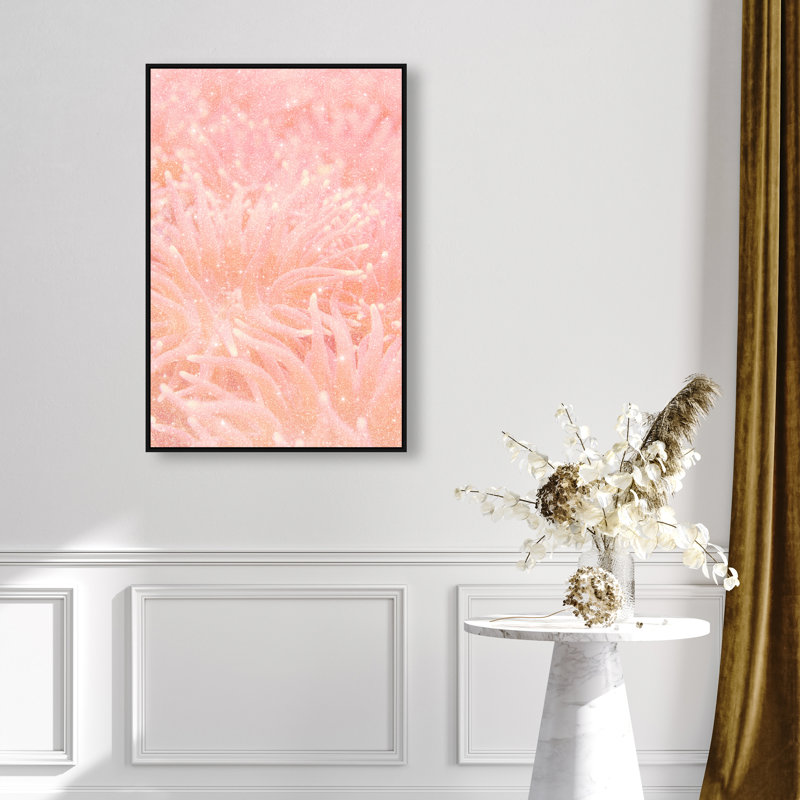 Deep Sea Flowers Print by Oliver Gal, 25"H x 17"W, Black Floater Frame