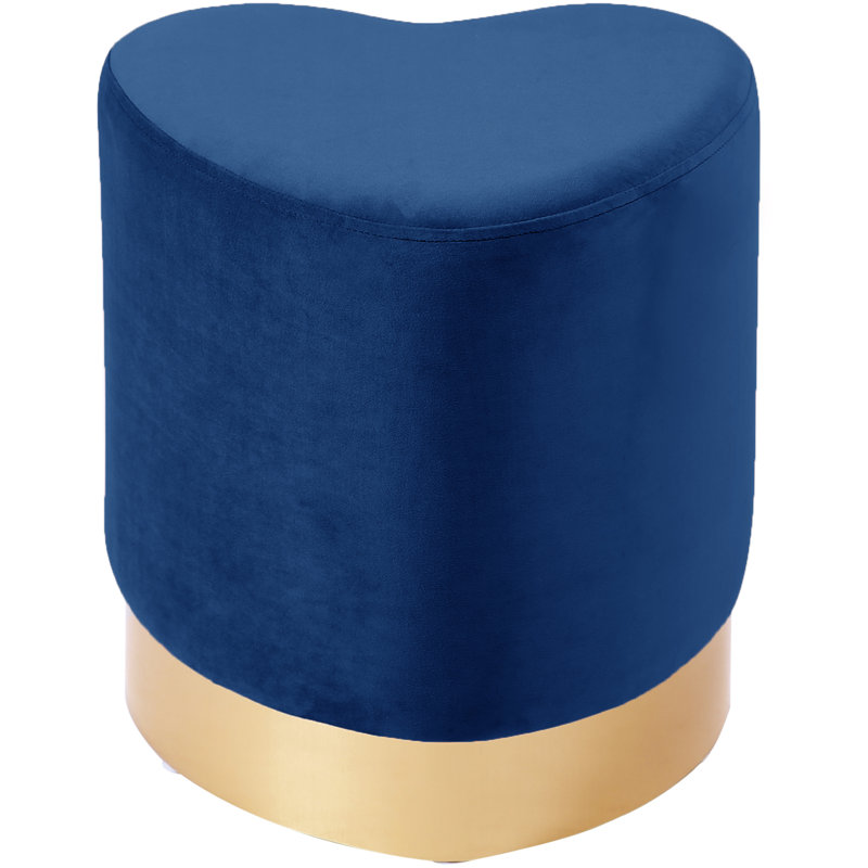 Cei Velvet Pouf, Navy Velvet