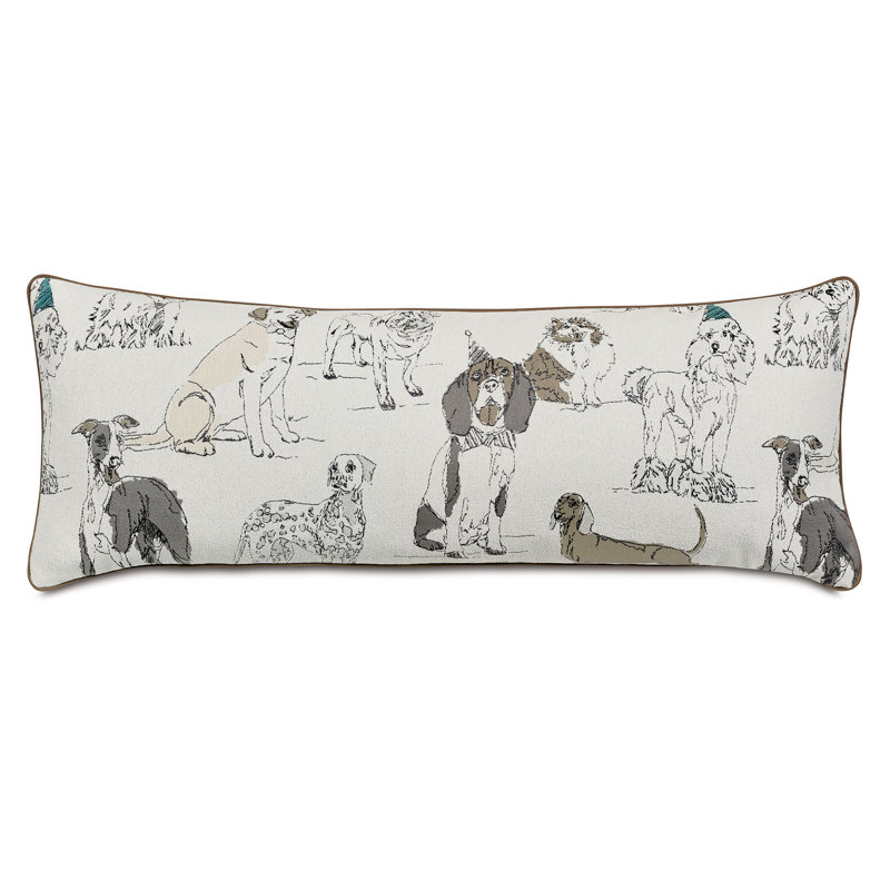 Buddy's Bash White and Gray Dog Party Rectangular Pillow