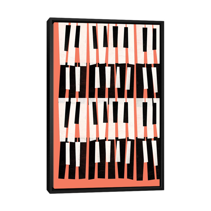 «Piano Sounds», impression sur toile, H 26 po x l 18 po x P 1,5 po, Toile avec cadre noir, Pas de tapis