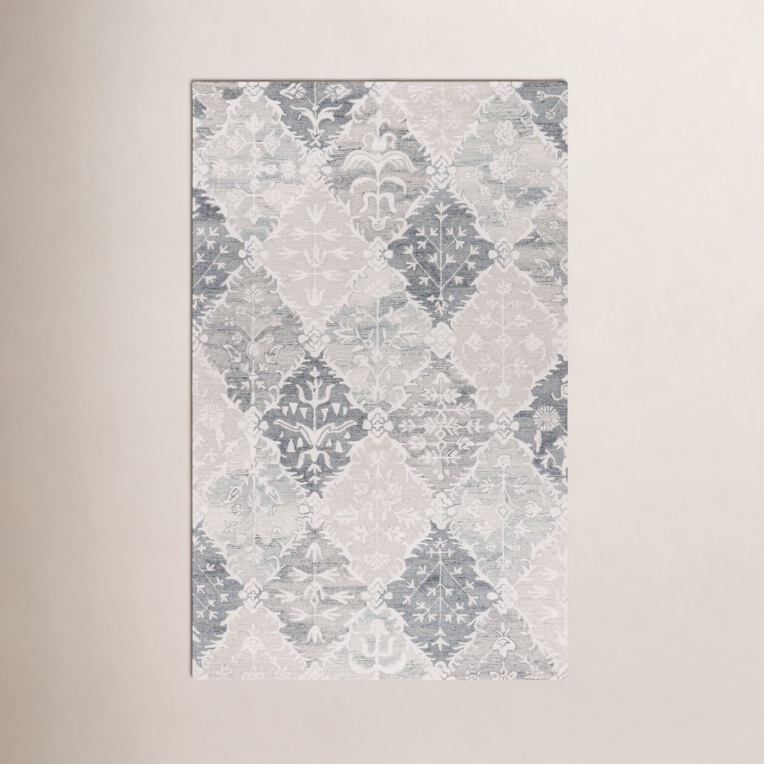 Garvin Hand-Tufted Wool Floral Rug, Rectangle 4' x 6'