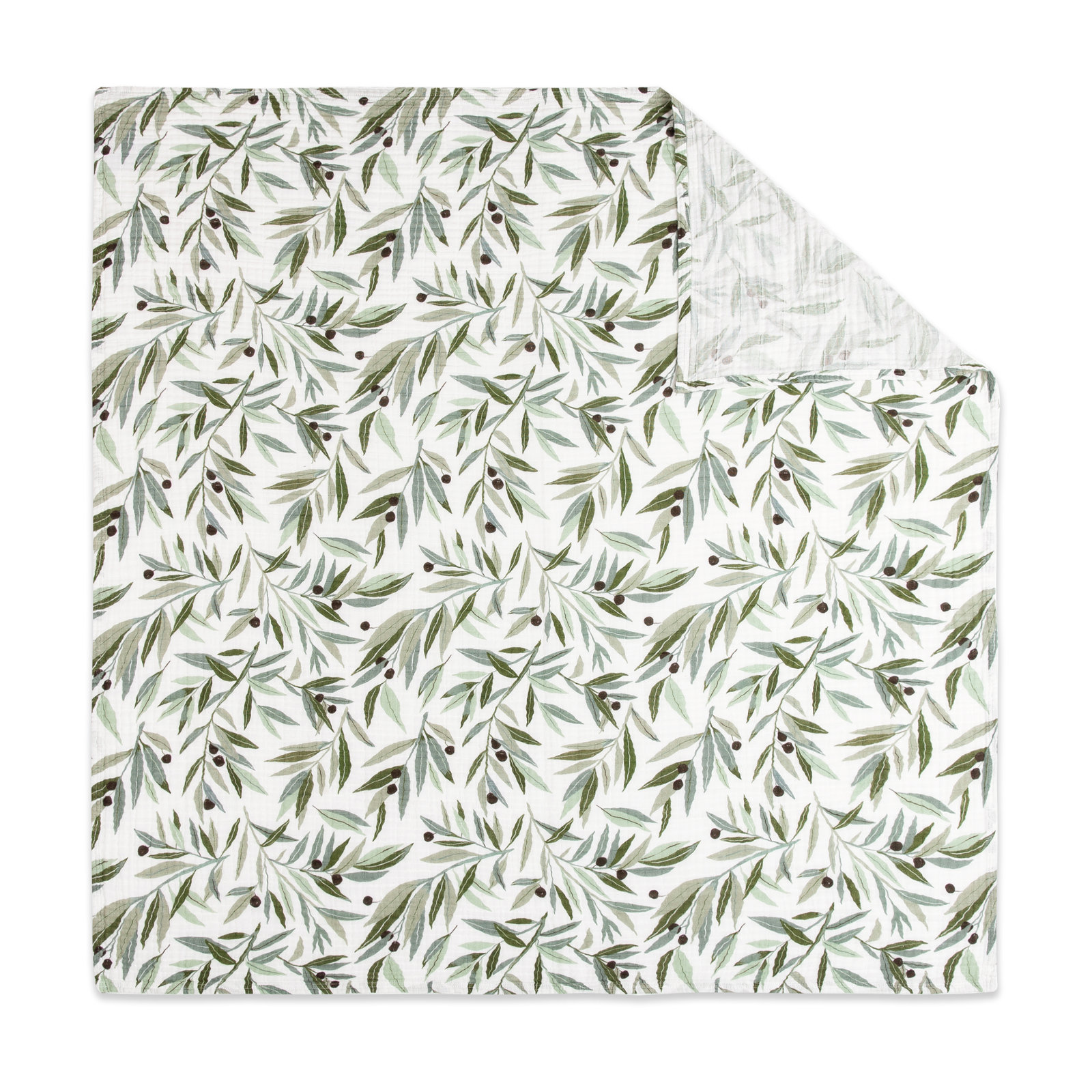 Olive Branches Organic Muslin Swaddle Blanket
