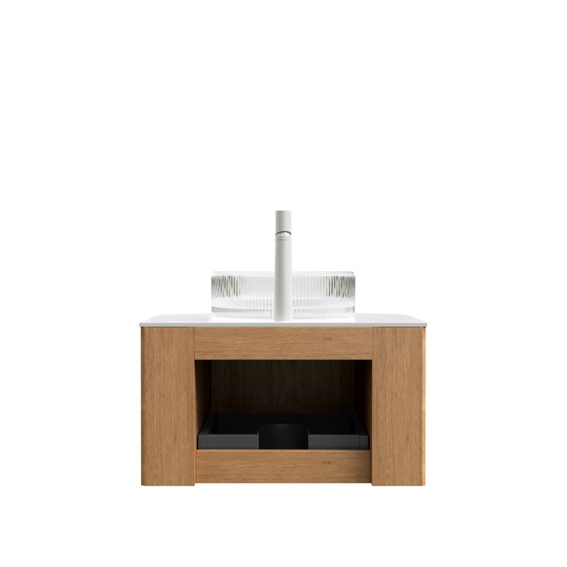 Lavabo en verre transparent 24 po, L 24 po