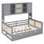 Lit de jour double avec lit gigogne simple, armoire et tablette tout-en-un-803722804