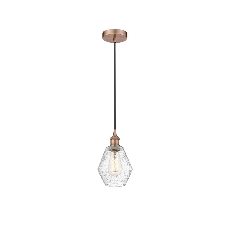 Luminaire suspendu géométrique à 1 lumière Gabbie, Cuivre antique