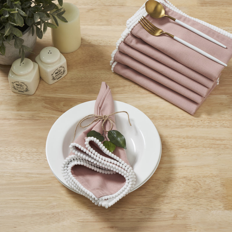 100% Cotton Solid Colour Varied Napkin, Dusty Pink