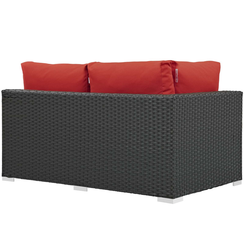 Modway Stopover Outdoor Patio Sunbrella Left Arm Loveseat, Red