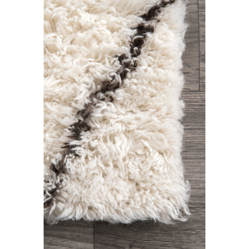 Marrakech Hand Made Ivory Area Rug, Rectangle 8' x 10'