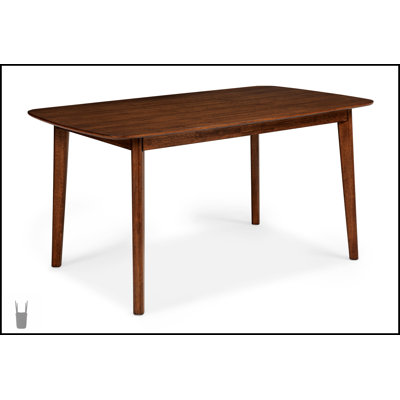 Ensemble de salle à manger 5 pièces de style Mid-Century moderne avec table rectangulaire, finition en bois chaleureux et chaises rembourrées