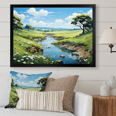 «Countryside River Reflections II», art mural sur toile