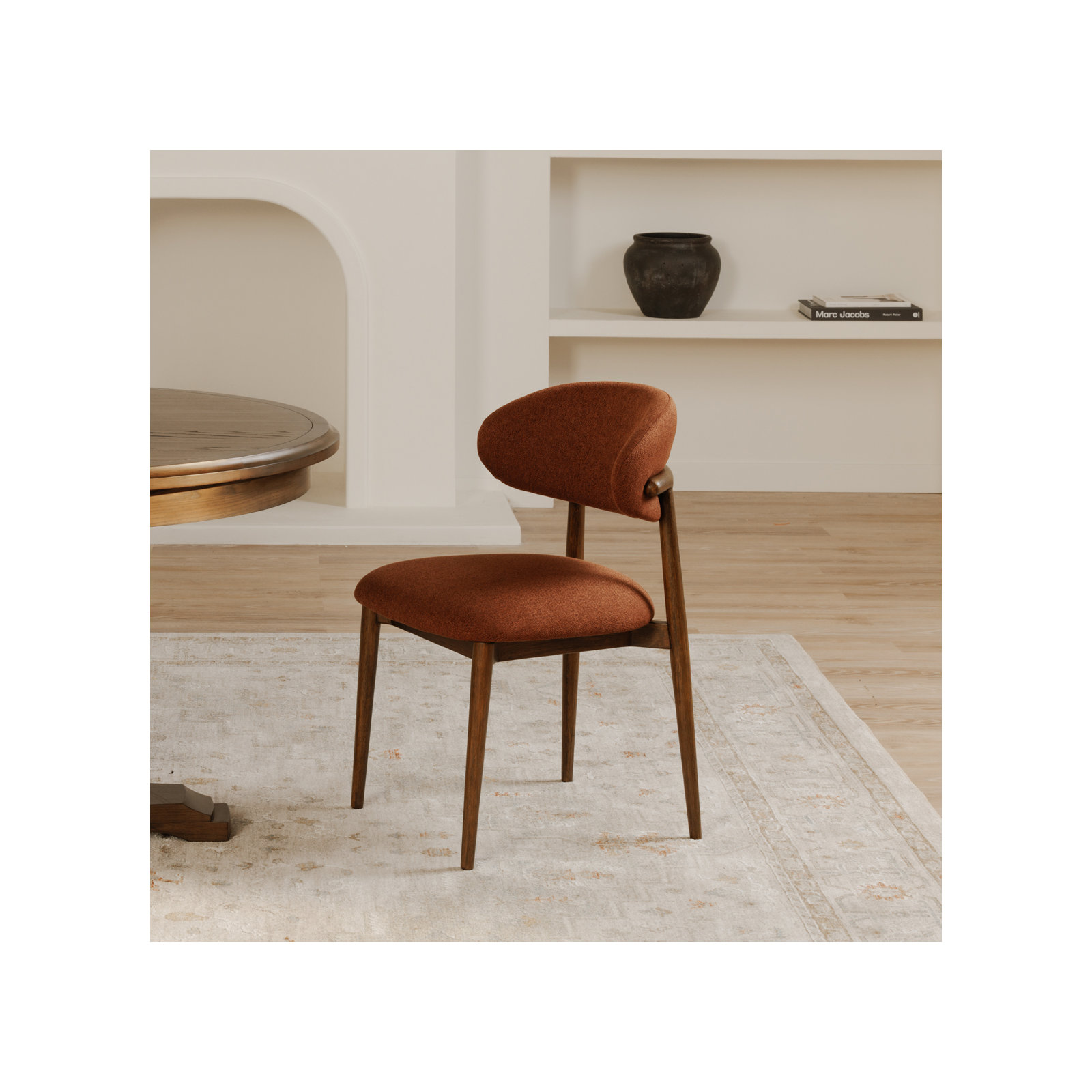 Deloris Dining Chair, Rust Performance Chenille