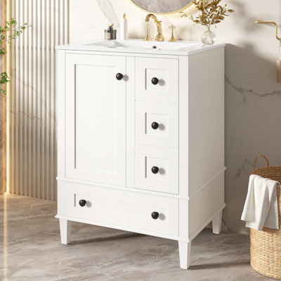 Meuble-lavabo de 24 po avec lavabo en céramique intégré