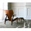 Upholstered Accent Chair with Ottoman